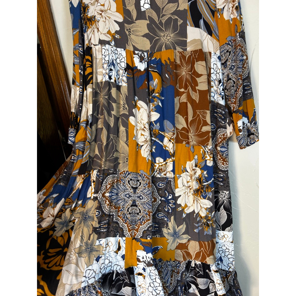 Anthropologie Mare Mare Patchwork Floral Boho Maxi Dress M - Picture 10 of 13